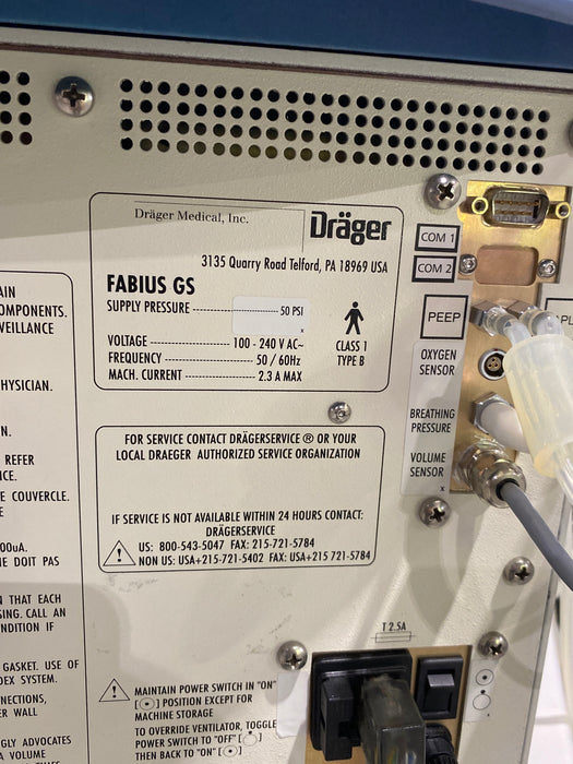 Draeger Medical Fabius GS Anesthesia Machine