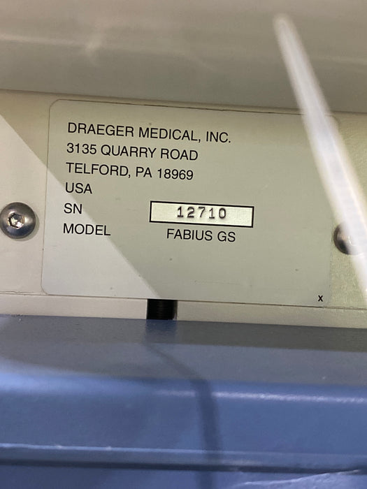 Draeger Medical Fabius GS Anesthesia Machine