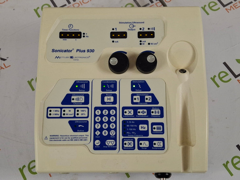 Mettler Electronics Sonicator Plus 930 Ultrasound Therapy Unit