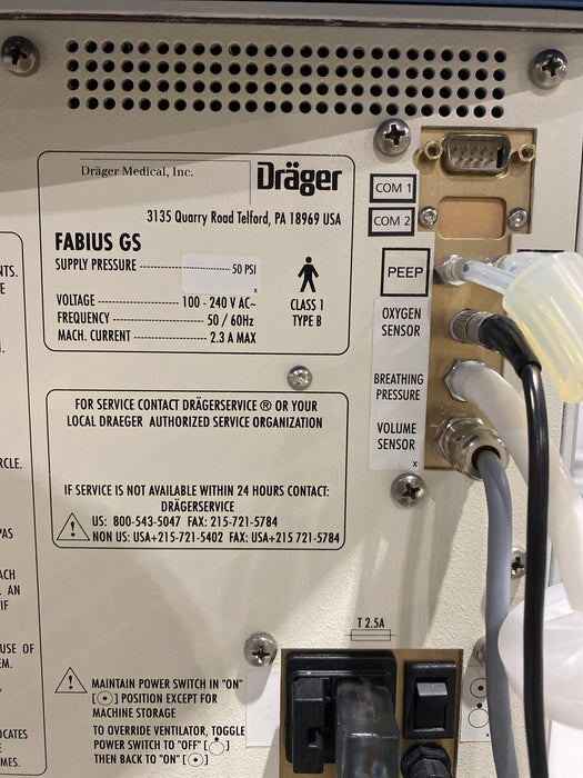 Draeger Medical Fabius GS Anesthesia Machine