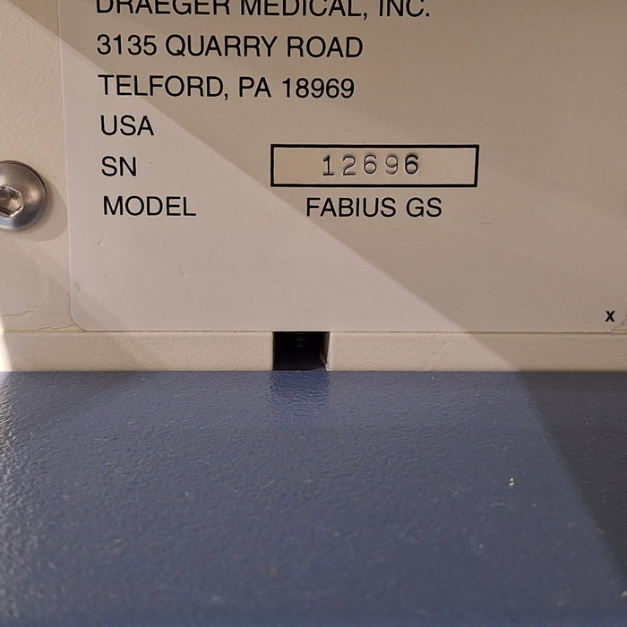 Draeger Medical Fabius GS Anesthesia Machine
