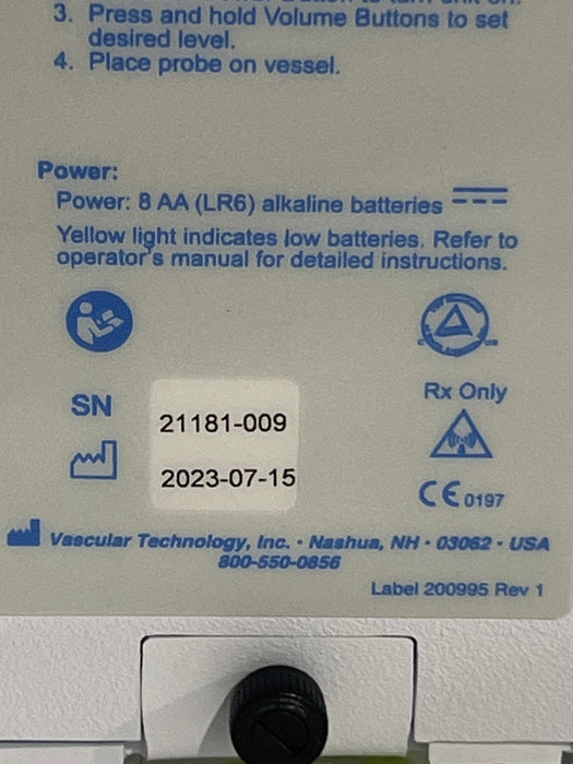 Vascular Technology Inc 108910 VTI Doppler Transceiver