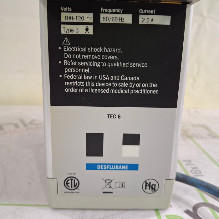 Datex-Ohmeda Tec 6 Plus Desflurane Vaporizer