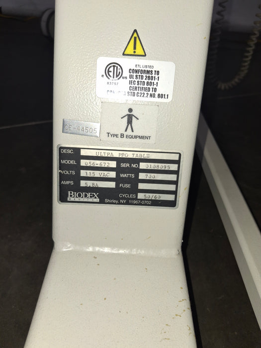 Biodex 056-672 Ultra Pro Table