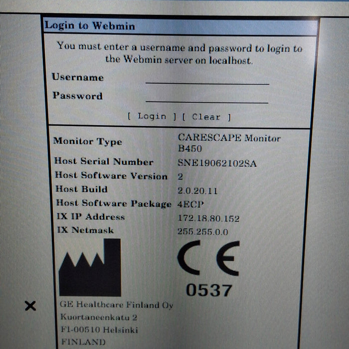 GE Healthcare Carescape B450 Patient Monitor