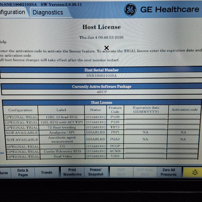 GE Healthcare Carescape B450 Patient Monitor