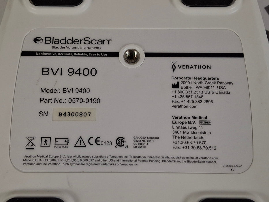 Verathon Medical, Inc BVI 9400 Bladderscan