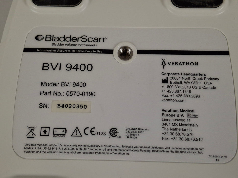 Verathon Medical, Inc BVI 9400 Bladderscan