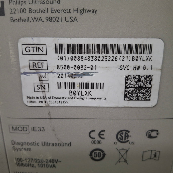 Philips IE33 F-G Cart Ultrasound