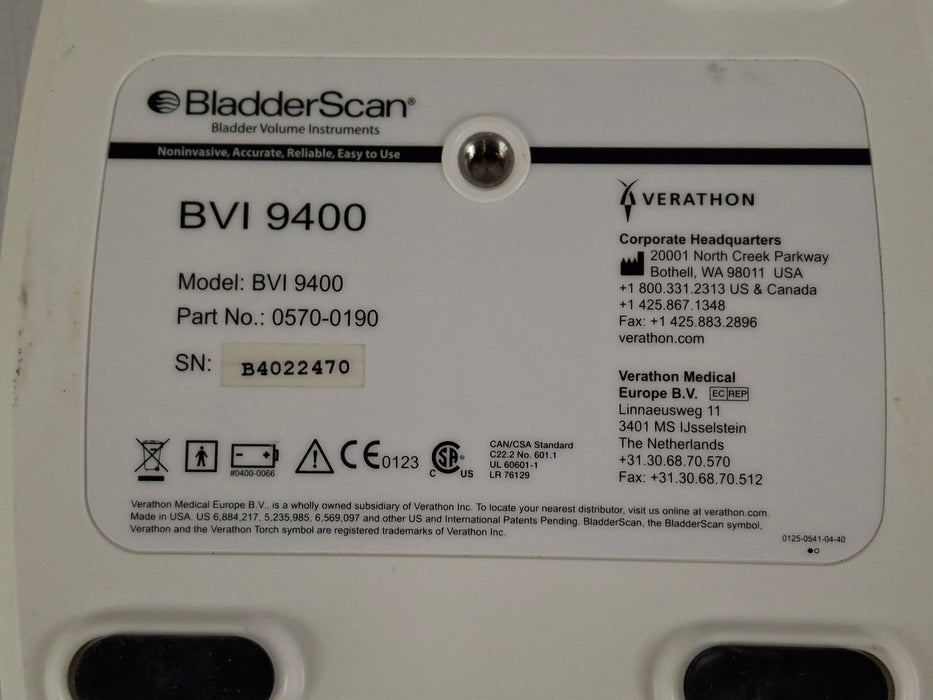 Verathon Medical, Inc BVI 9400 Bladderscan