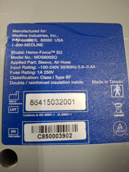 Medline Hemo-Force MDS-600 SQ DVT Compression Pump