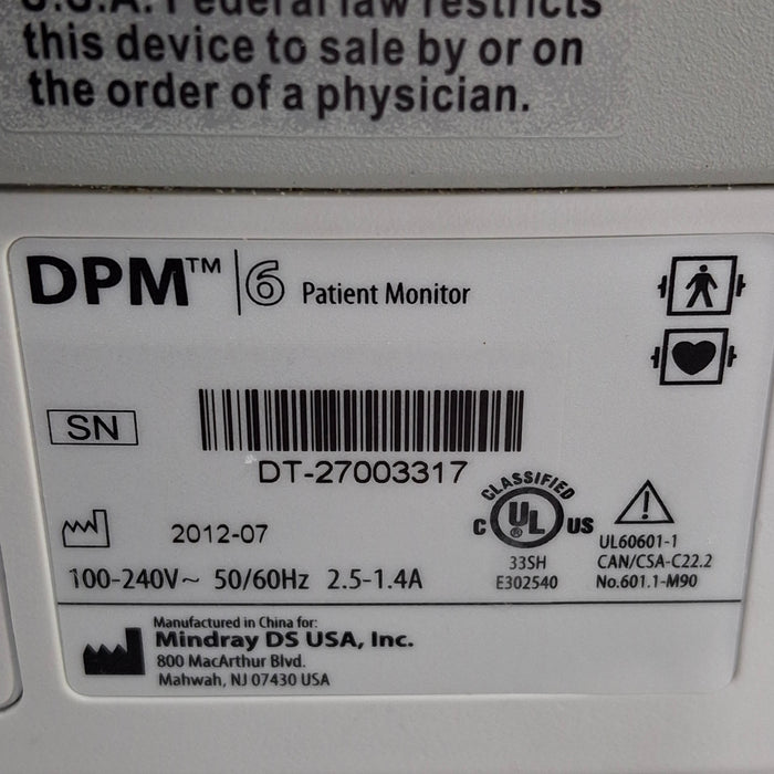 Mindray DPM6 Patient Monitor
