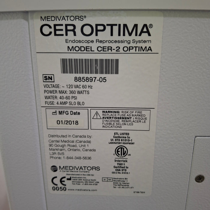 Medivators CER-2 Optima Endoscope Reprocessor