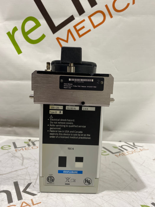 Datex-Ohmeda Tec 6 Plus Desflurane Vaporizer
