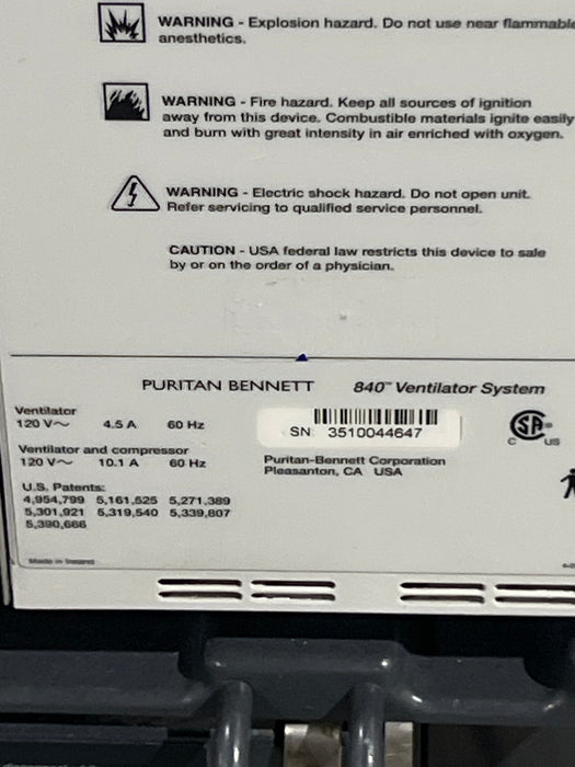Puritan Bennett 840 Ventilator without Compressor