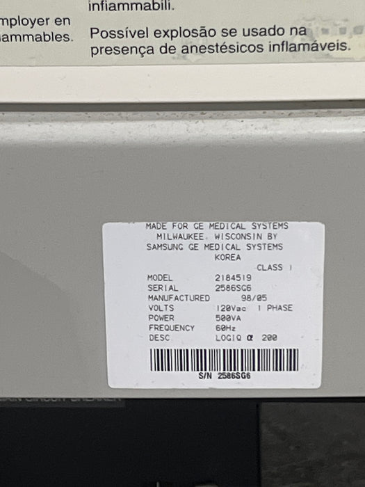 GE Healthcare LOGIQ x200 Ultrasound
