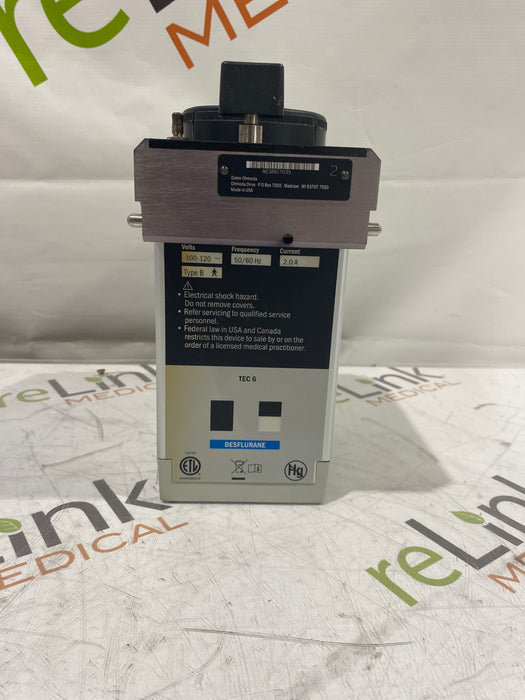 Datex-Ohmeda Tec 6 Plus Desflurane Vaporizer