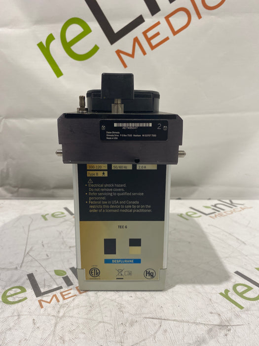 Datex-Ohmeda Tec 6 Plus Desflurane Vaporizer