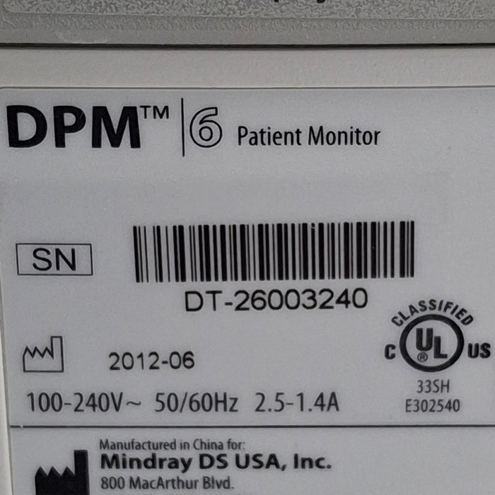Mindray DPM6 Patient Monitor