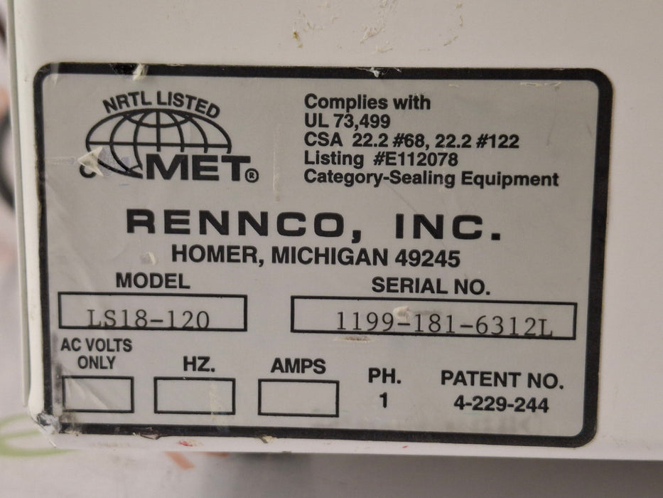 Rennco, Inc LS18-120 Lift Seal Heat Sealer