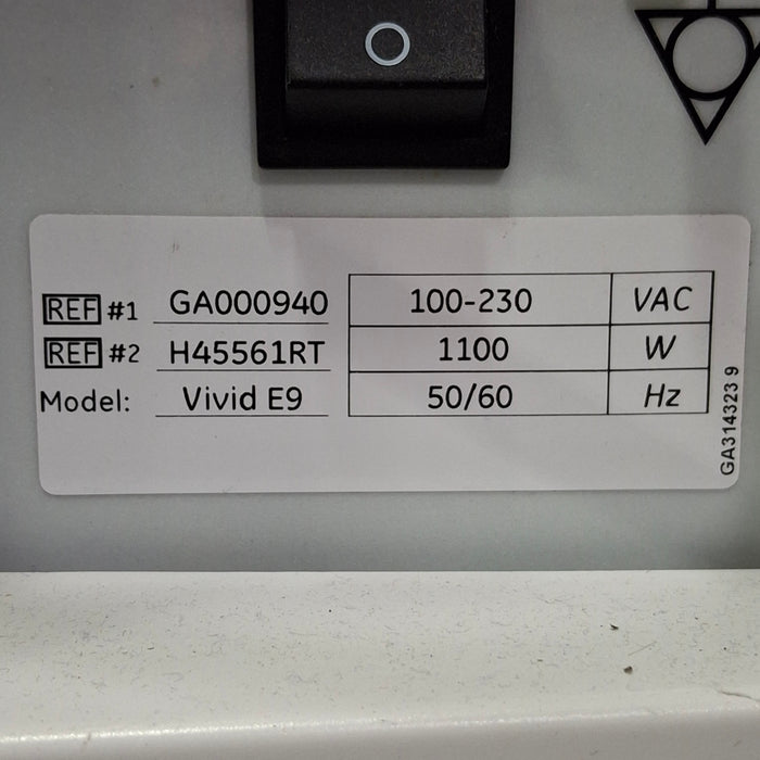GE Healthcare Vivid E9 Ultrasound