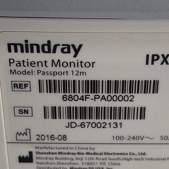 Mindray Passport 12M Patient Monitor