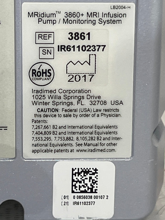 Iradimed MRidium 3860+ w/3861 MRI Infusion Pump