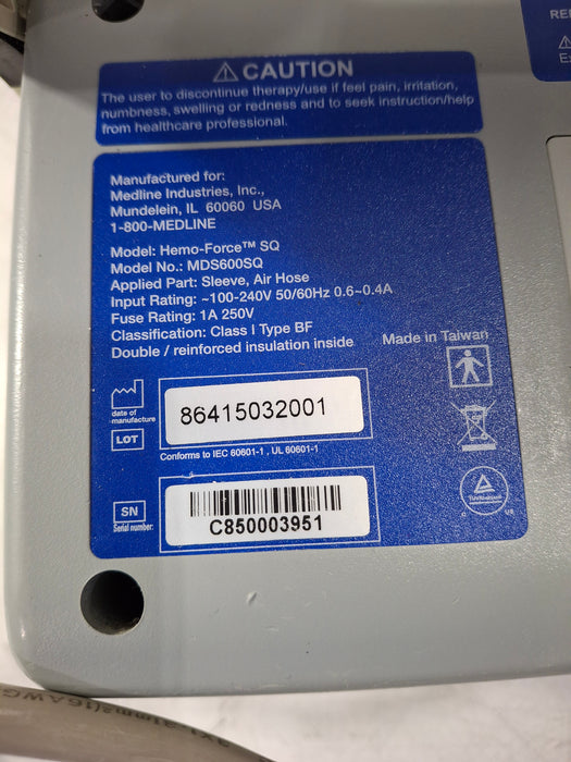 Medline Hemo-Force MDS-600 SQ DVT Compression Pump