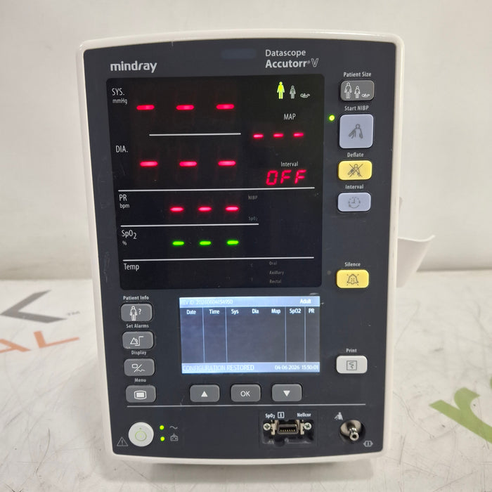 Mindray Datascope Accutorr V Vital Signs Monitor