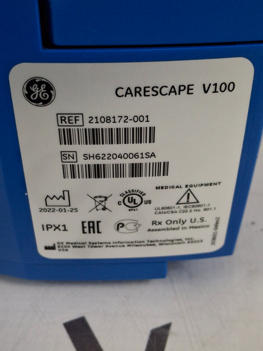 GE Healthcare Dinamap V100 - NIBP, SpO2, Temp Vital Signs Monitor