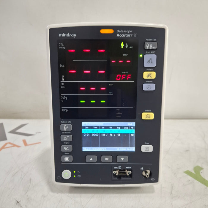 Mindray Datascope Accutorr V Vital Signs Monitor