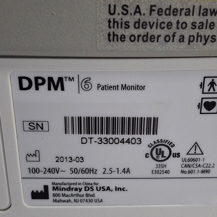 Mindray DPM6 Patient Monitor