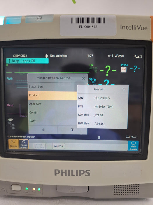 Philips MP5 Anesthesia Oximax SpO2 ECG, Press, NBP, Temp CO2 Patient Monitor