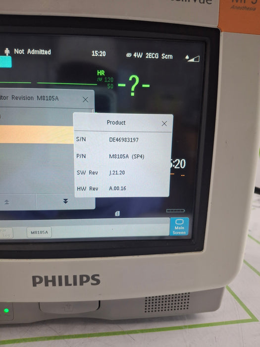 Philips MP5 Anesthesia Oximax SpO2 ECG, Press, NBP, Temp CO2 Patient Monitor