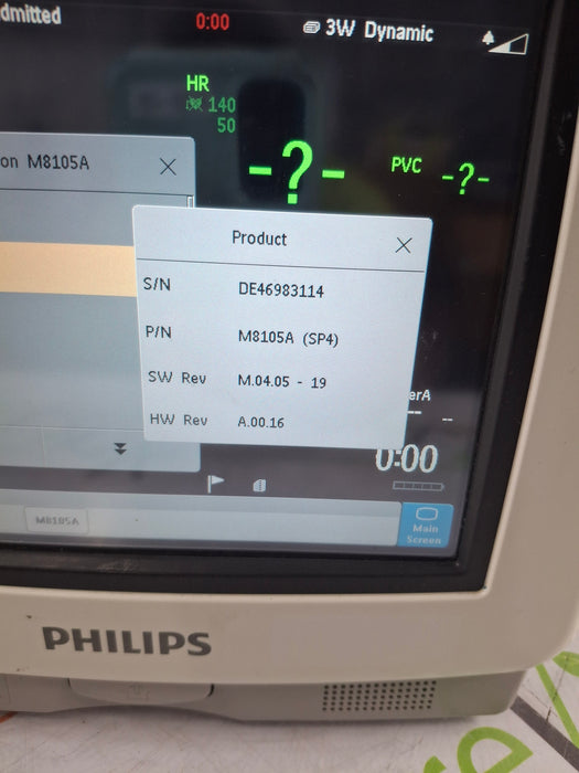 Philips MP5 Anesthesia Oximax SpO2 ECG, Press, NBP, Temp CO2 Patient Monitor