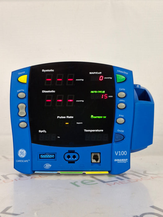GE Healthcare Dinamap V100 - NIBP, SpO2, Temp Vital Signs Monitor