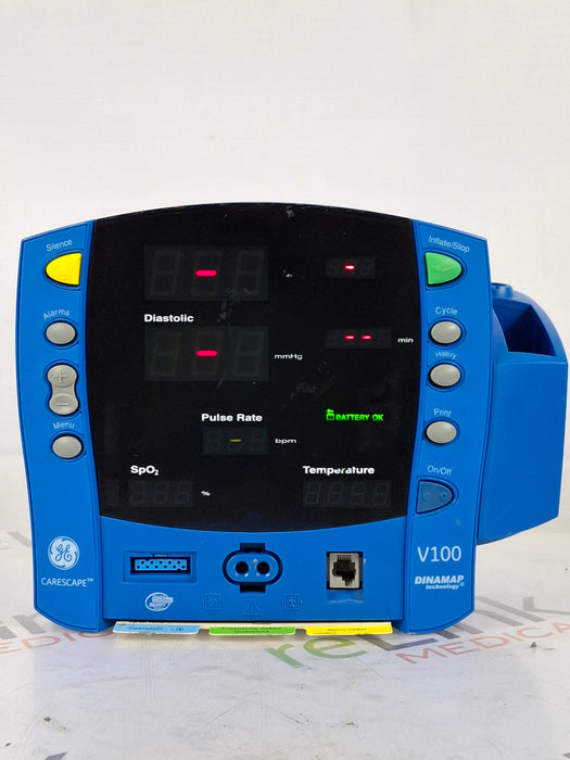 GE Healthcare Dinamap V100 - NIBP, SpO2, Temp Vital Signs Monitor