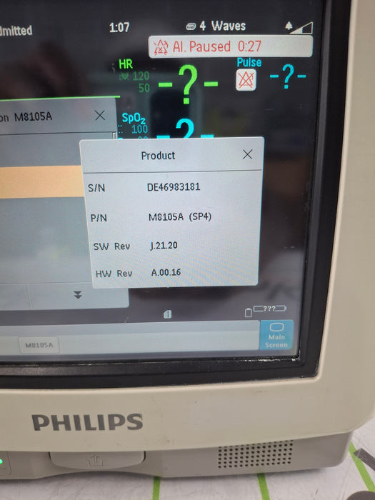 Philips MP5 Anesthesia Oximax SpO2 ECG, Press, NBP, Temp CO2 Patient Monitor