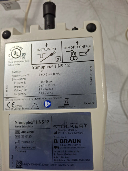 B. Braun Stimuplex HNS 12 Nerve Stimulator