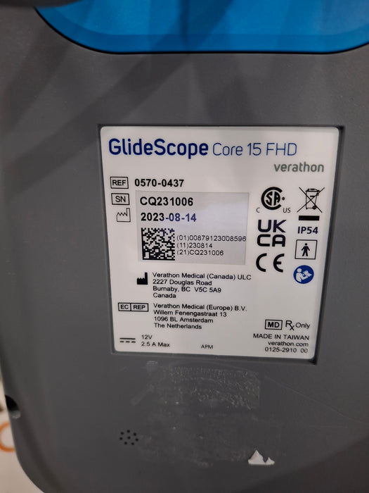 Verathon Medical, Inc Glidescope Core 15 FHD Video Laryngoscope
