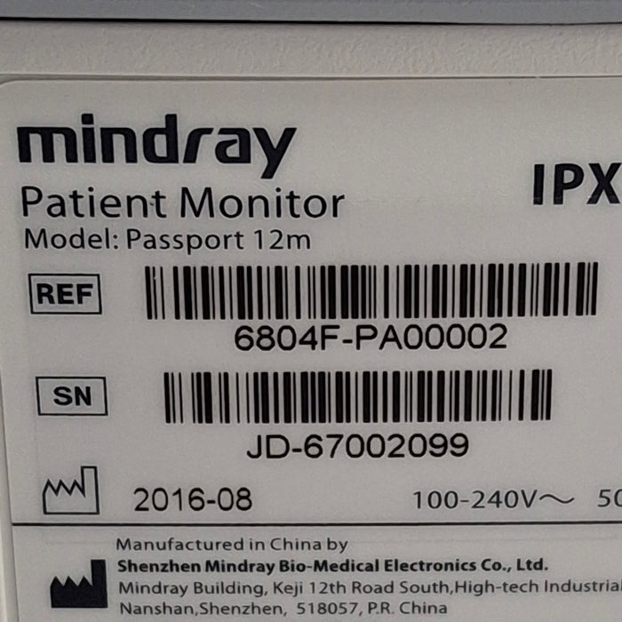 Mindray Passport 12M Patient Monitor