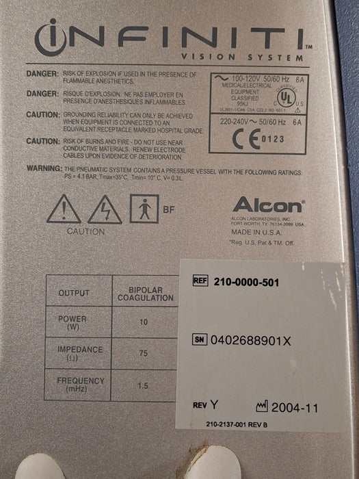 Alcon Laboratories Inc Infiniti w/ Ozil Phacoemulsifier