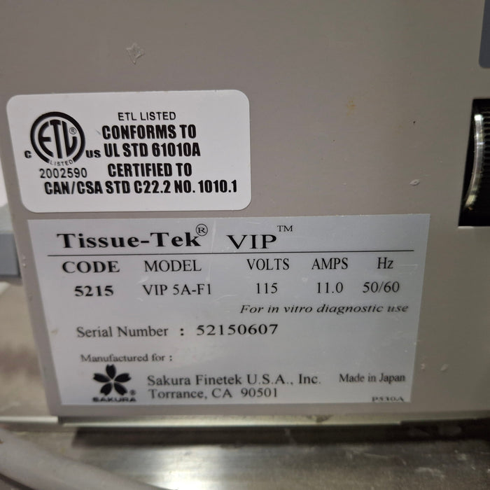 SAKURA Tissue Tek VIP 5 Tissue Processor