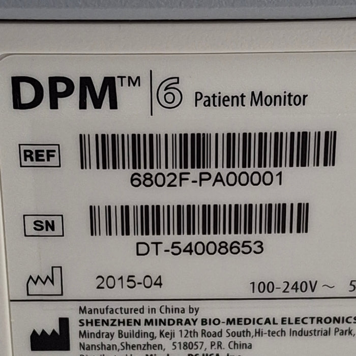 Mindray DPM6 Patient Monitor