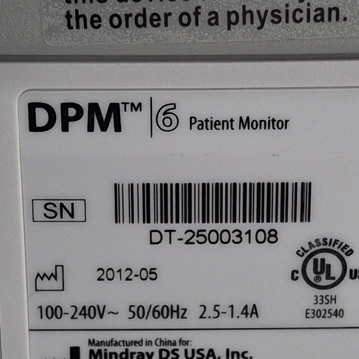 Mindray DPM6 Patient Monitor