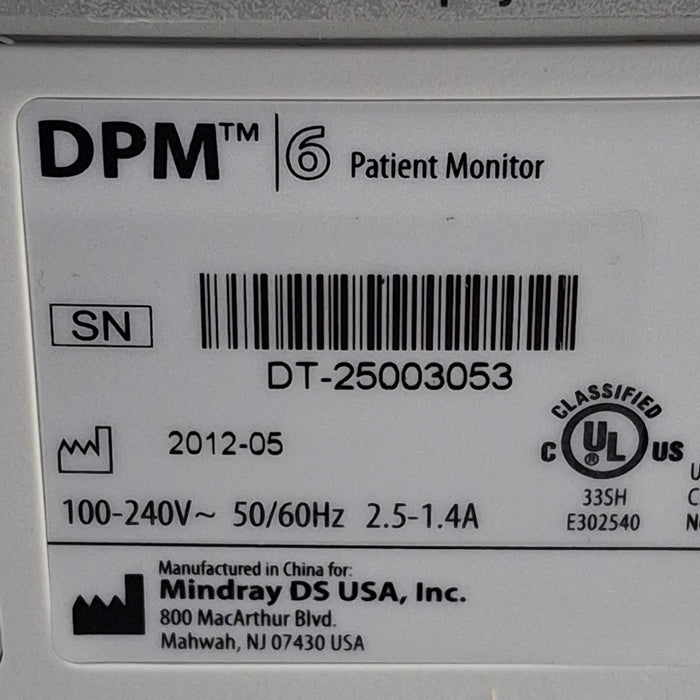 Mindray DPM6 Patient Monitor