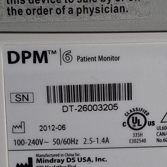 Mindray DPM6 Patient Monitor