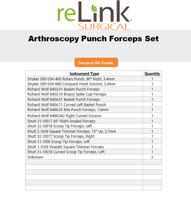 Arthroscopy Surgical Punch Set