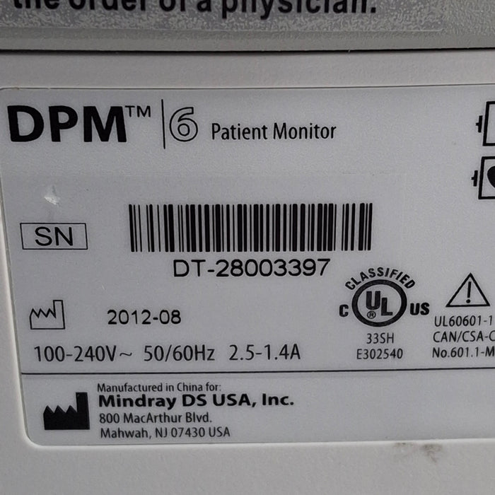Mindray DPM6 Patient Monitor
