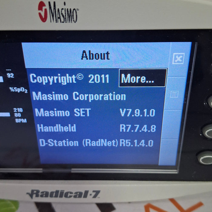 Masimo Radical 7 Pulse Oximeter w/ Base